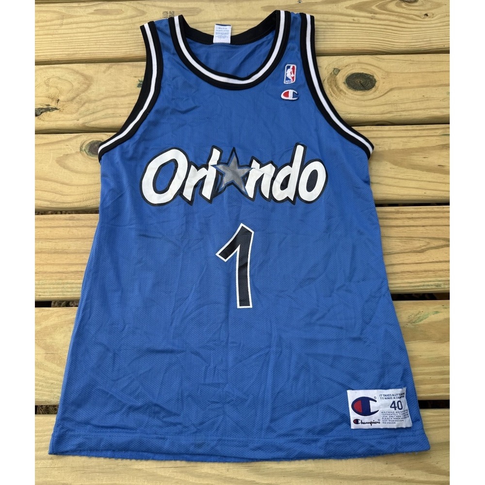 VINTAGE Orlando Magic Jersey Mens 40 Blue Penny Hardaway‎ #1 Champion NBA 90s